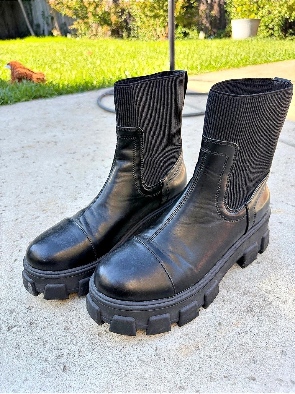 Circus by Sam Edelman Black Lug Sole Boots